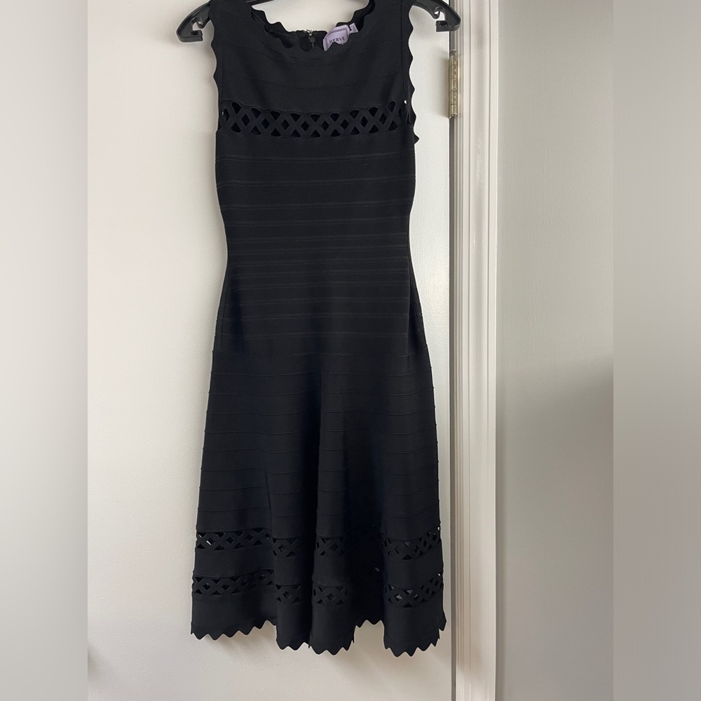 Hever Leger lasercut Audrina cocktail dress